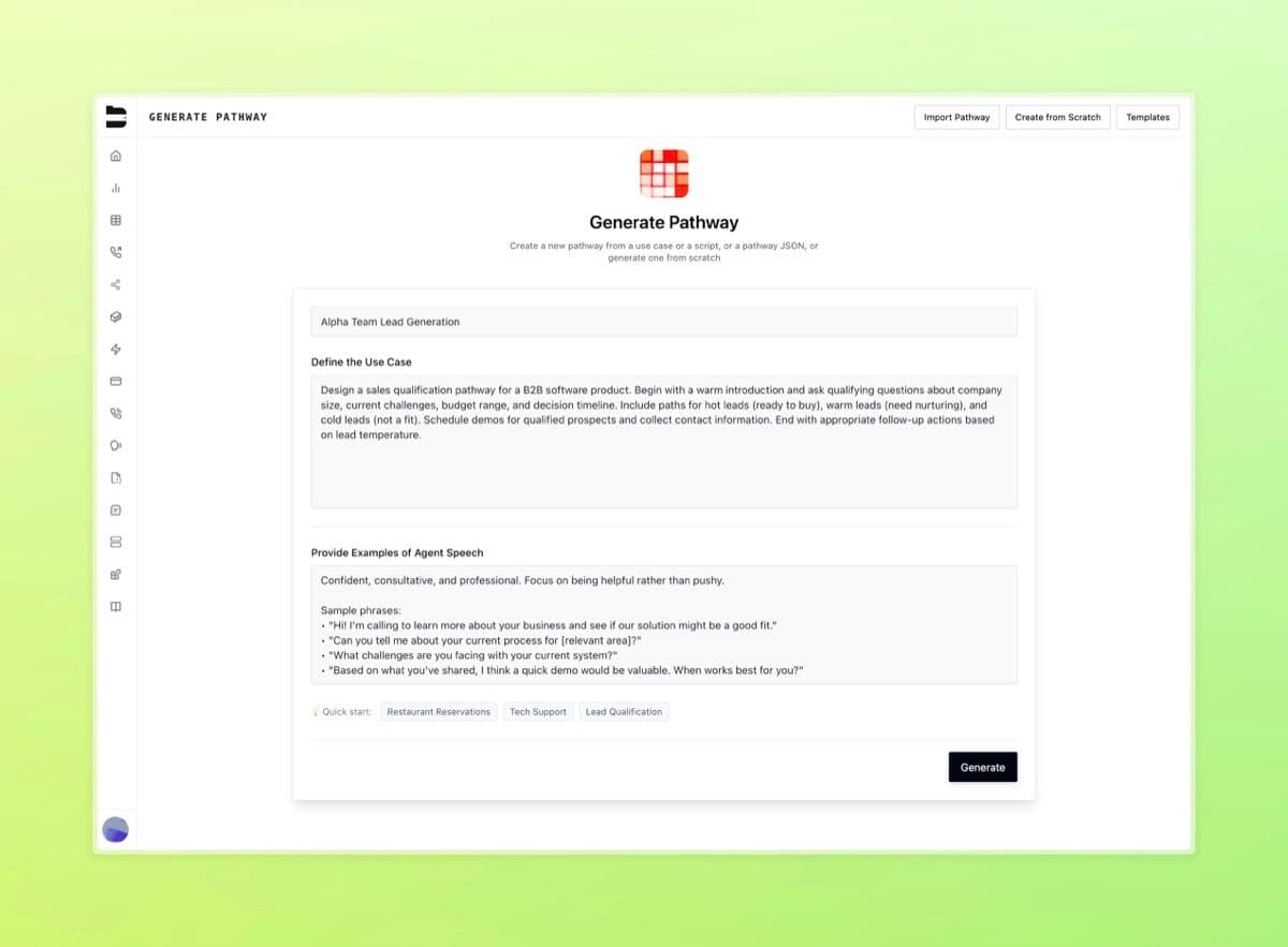 New Pathway Generation Dashboard — screenshot 1