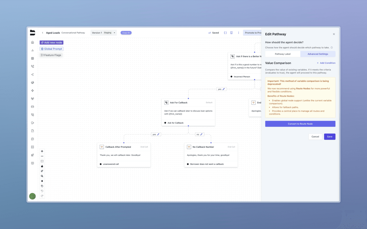 Deprecation of Advanced Pathway Settings — screenshot 1