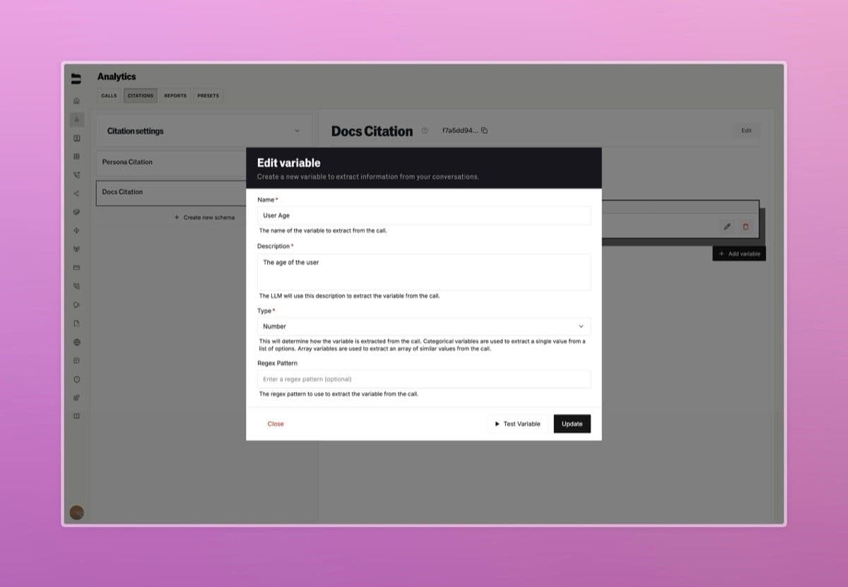 Call logs, citations, widget, and API improvements — screenshot 3