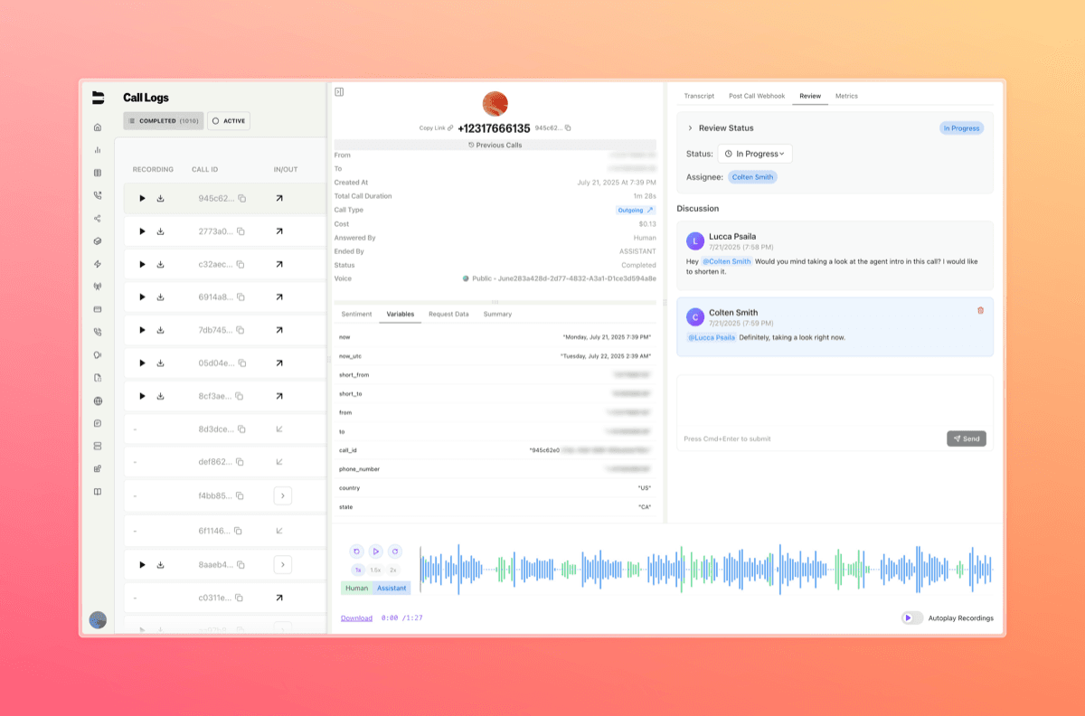 Call Reviewing System — screenshot 3