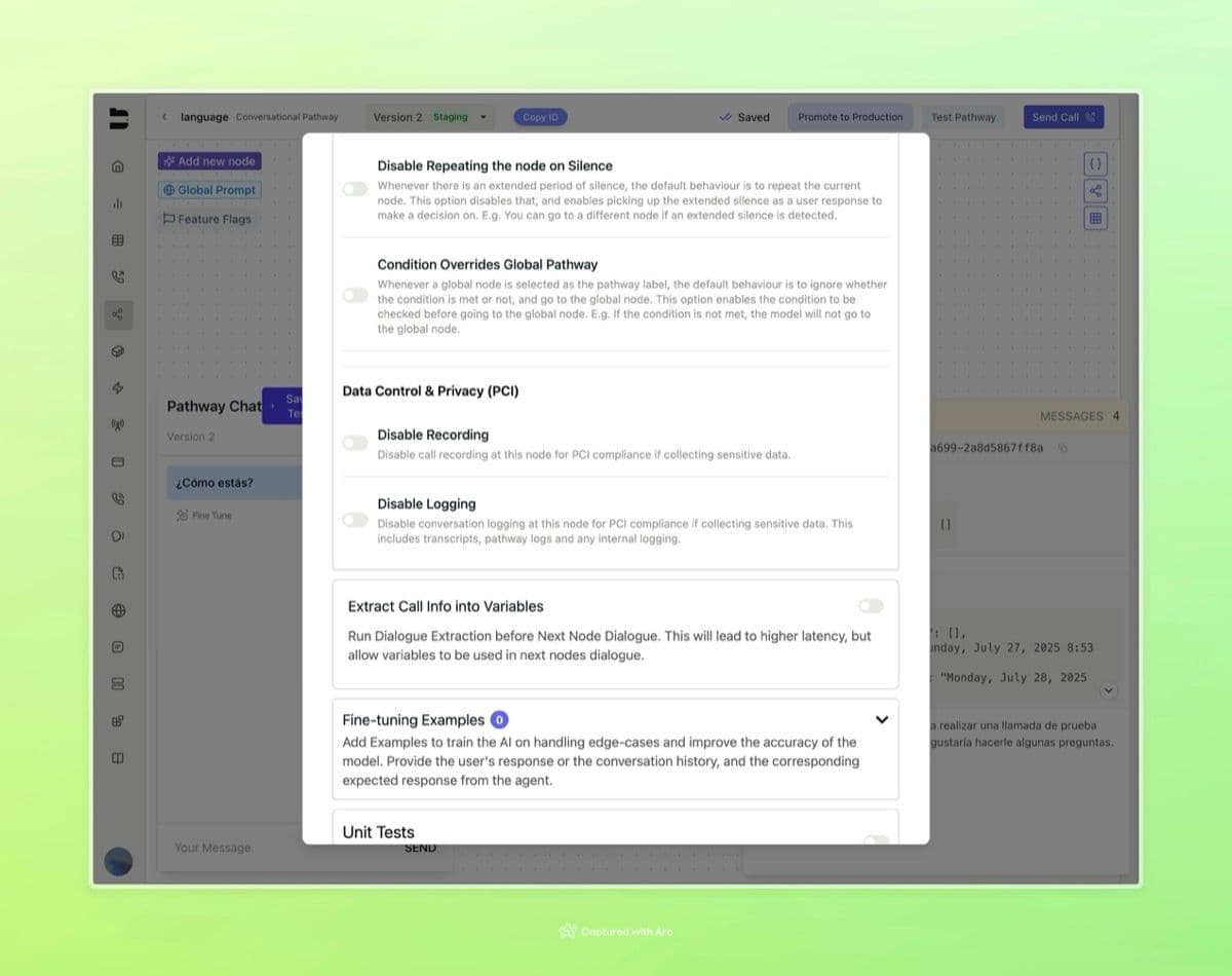PCI Compliance Recording Controls — screenshot 1